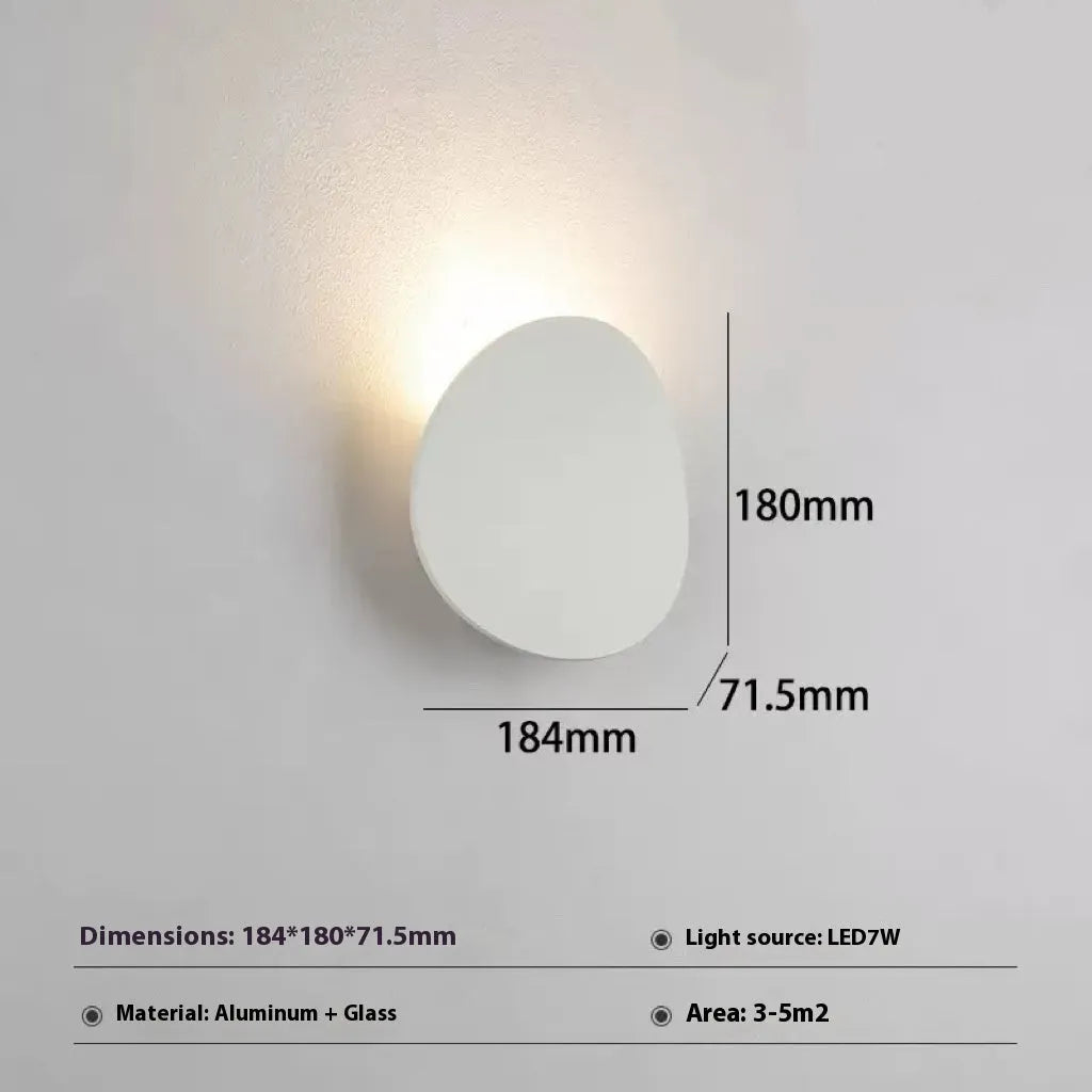 Waterproof wall lamp in black or white aluminum alloy with warm or white light for bedside and living room