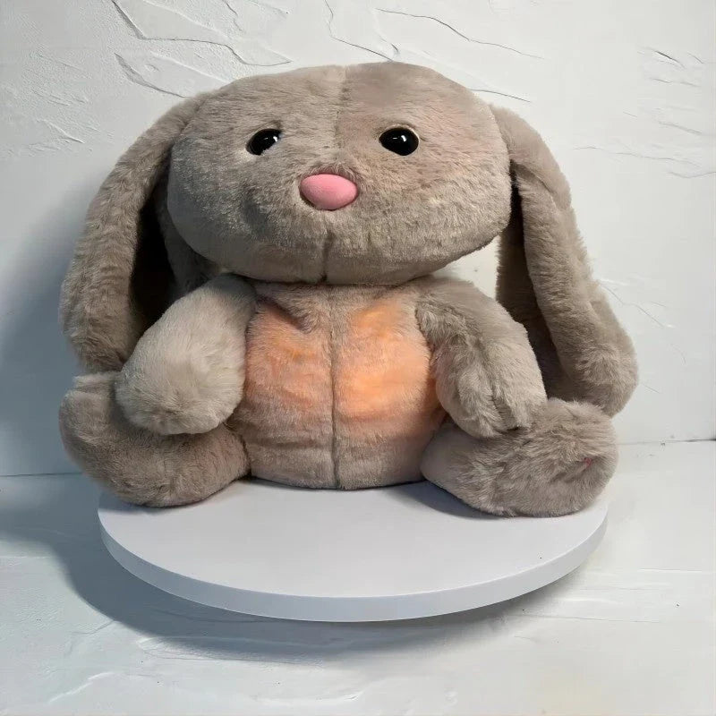 Soothing Breathing Bunny Plush Toy with Calming Lights, Sounds, and Rhythmic Motion to Comfort and Relax Newborns