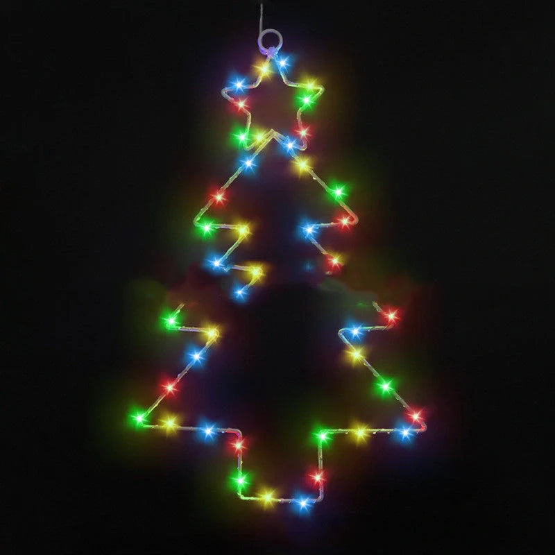 Wrought Iron Christmas Tree Shaped LED Garland Lights for holiday decoration