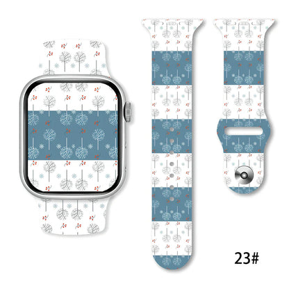 Christmas silicone watch strap in solid colours fitting 38-49mm watches with 30 colour options