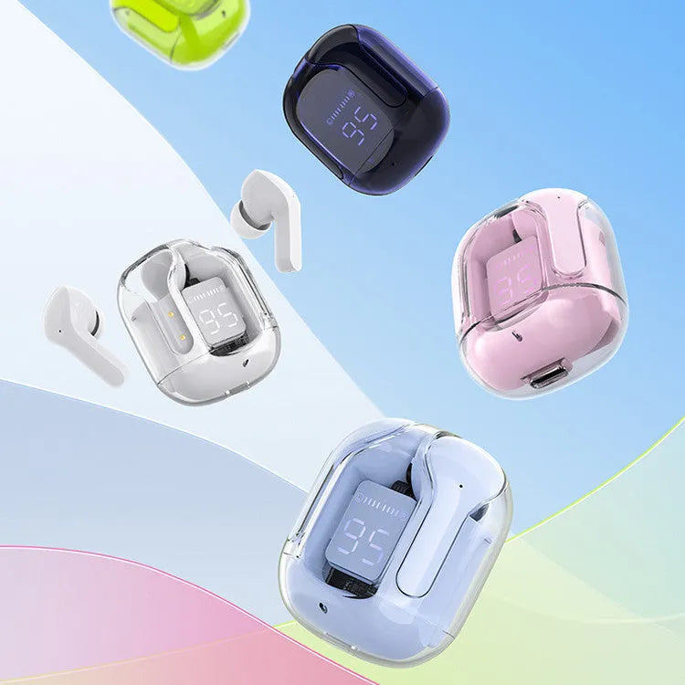 LED power digital display mini wireless Bluetooth headset in five colours with silicone case