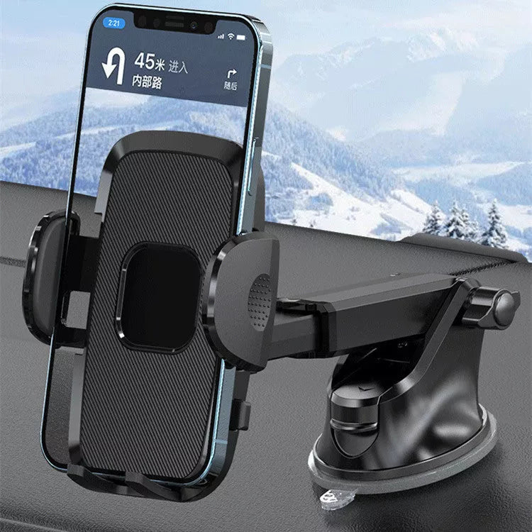 Universal car phone holder with gravity sucker for secure device mounting
