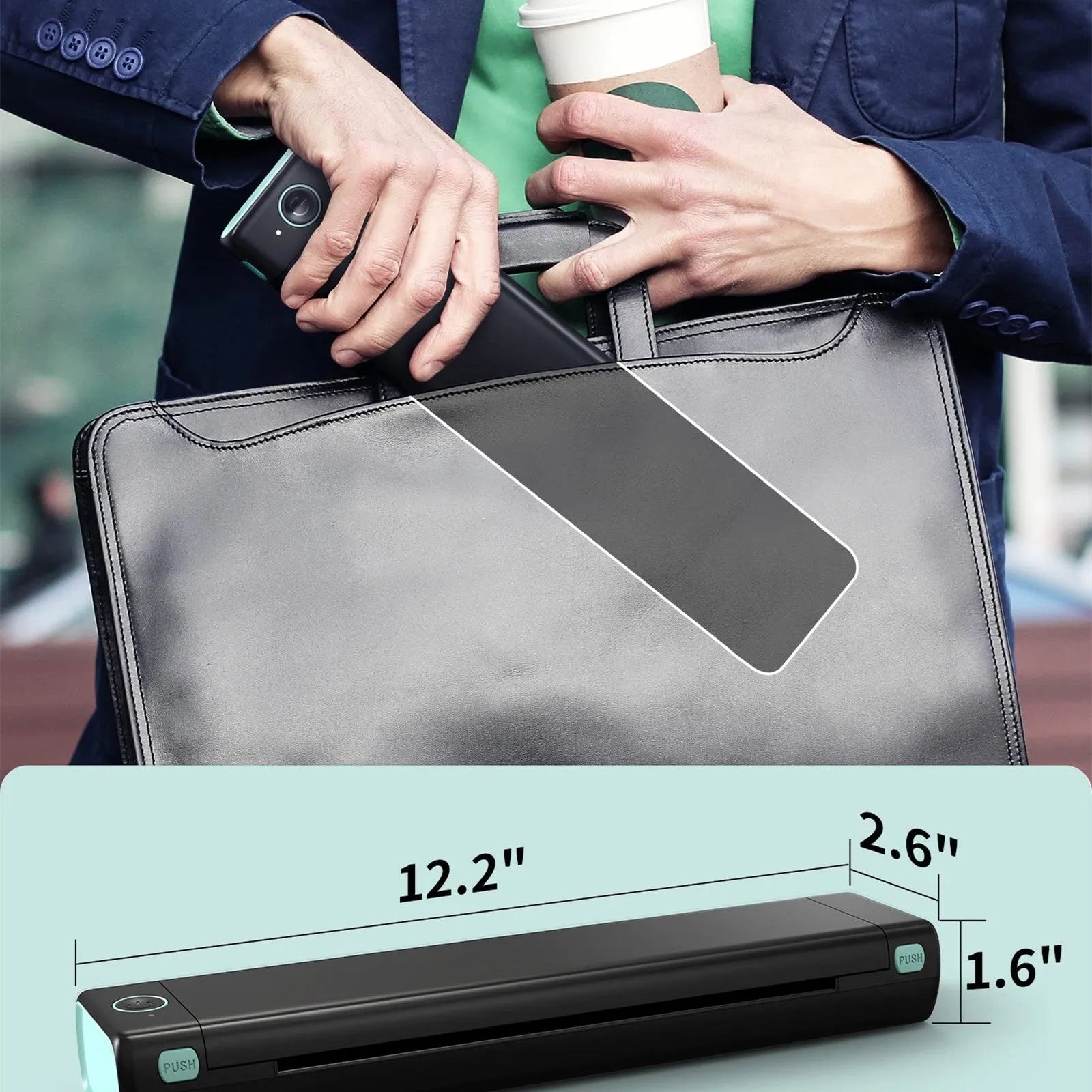 Phomemo M08F A4 portable wireless thermal printer in compact design with multiple colour options