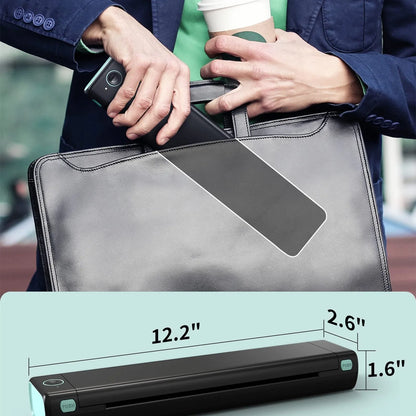 Phomemo M08F A4 portable wireless thermal printer in compact design with multiple colour options