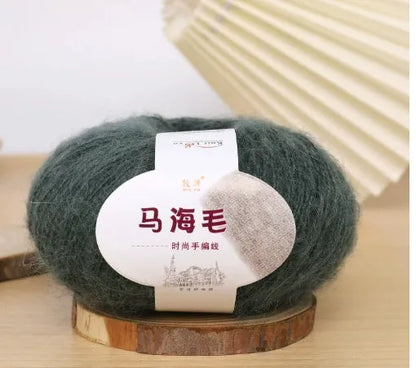 Mohair scarf DIY kit with wool ball and hand-weaving instructions for 180cm spring accessory