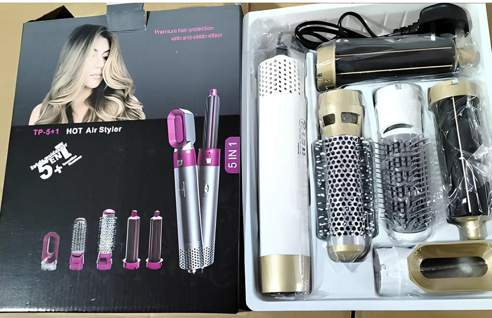 Multifunctional hot air curling iron in six colours with constant temperature technology and UK electrical compatibility