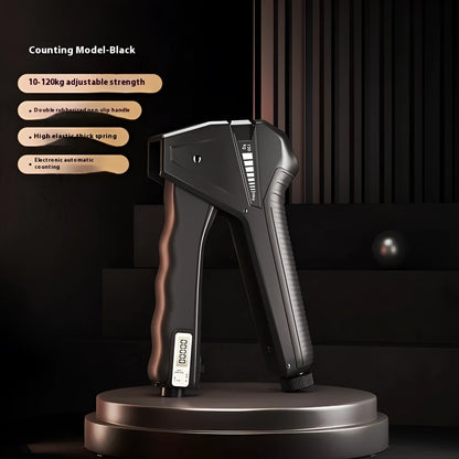 Second generation adjustable hand gripper with mechanical counter showing orange handles and resistance dial.