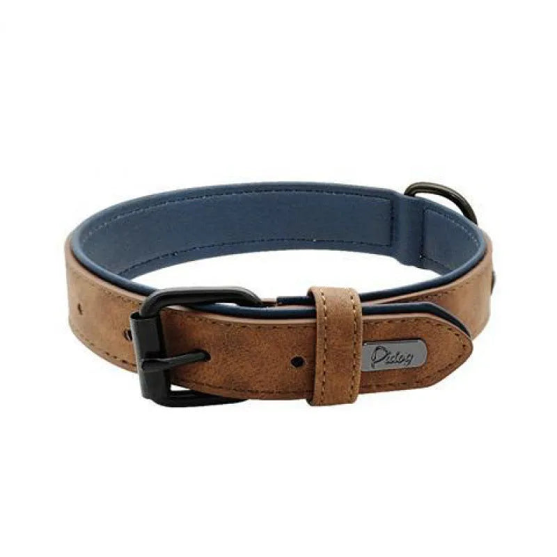 Adjustable anti-loss dog collar showing double-layer thickening construction in multiple colour options