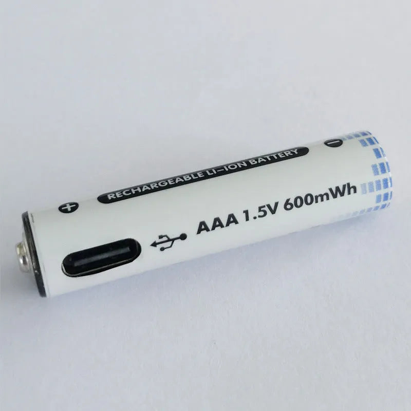 USB rechargeable No. 5 lithium battery 1.5V, H50.5mm x W14.5mm, MICRO and Type C options