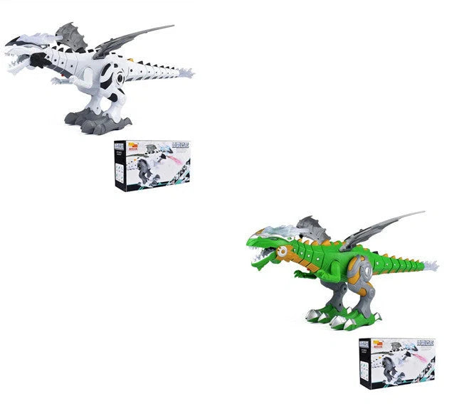 Intelligent Robot Toy Dinosaur with water spray feature in green and white colors