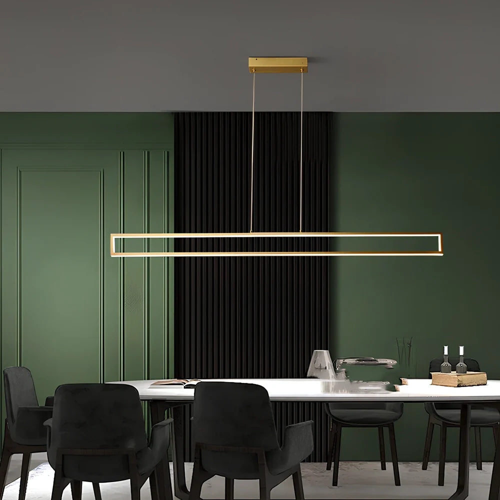 Copper LED chandelier with two-colour lighting for medium rooms