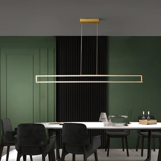 Copper LED chandelier with two-colour lighting for medium rooms