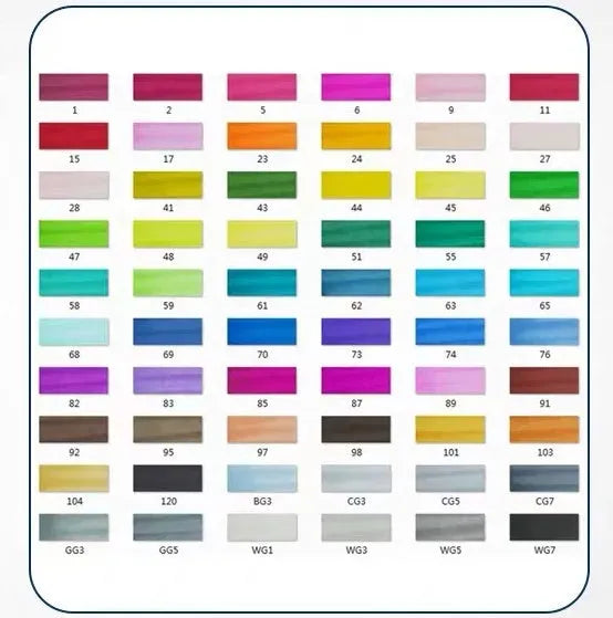 Double-headed alcohol-based oily colour animation paint pens with round and inclined tips for professional art students
