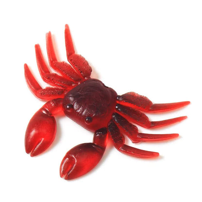 PVC software little crab bait lure measuring 8cm in red crab and brown crab colour options