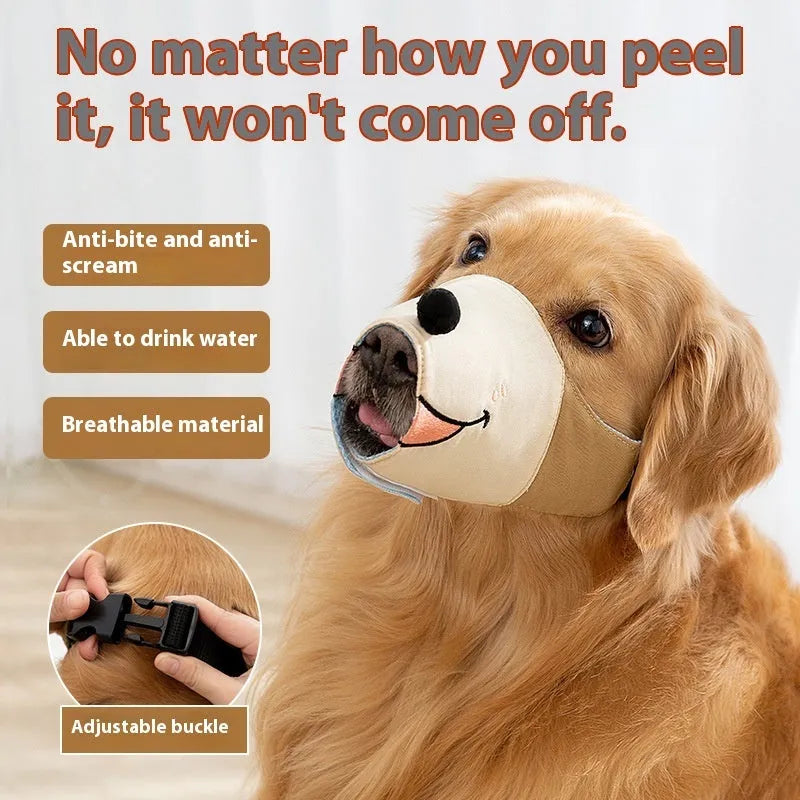 Canvas dog muzzle in Ollie Brown Bear colour, suitable for dogs 3-50kg with four size options