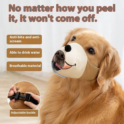 Canvas dog muzzle in Ollie Brown Bear colour, suitable for dogs 3-50kg with four size options