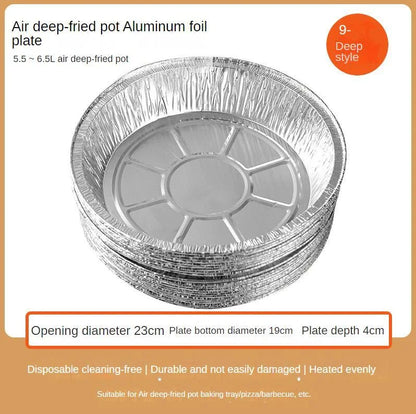 Premium non-stick aluminum foil liners in various sizes for air fryers, ovens, and other cookware