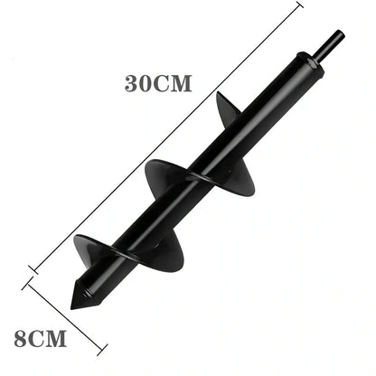 Spiral ground drilling machine with hexagonal shaft for garden tree planting and soil boring
