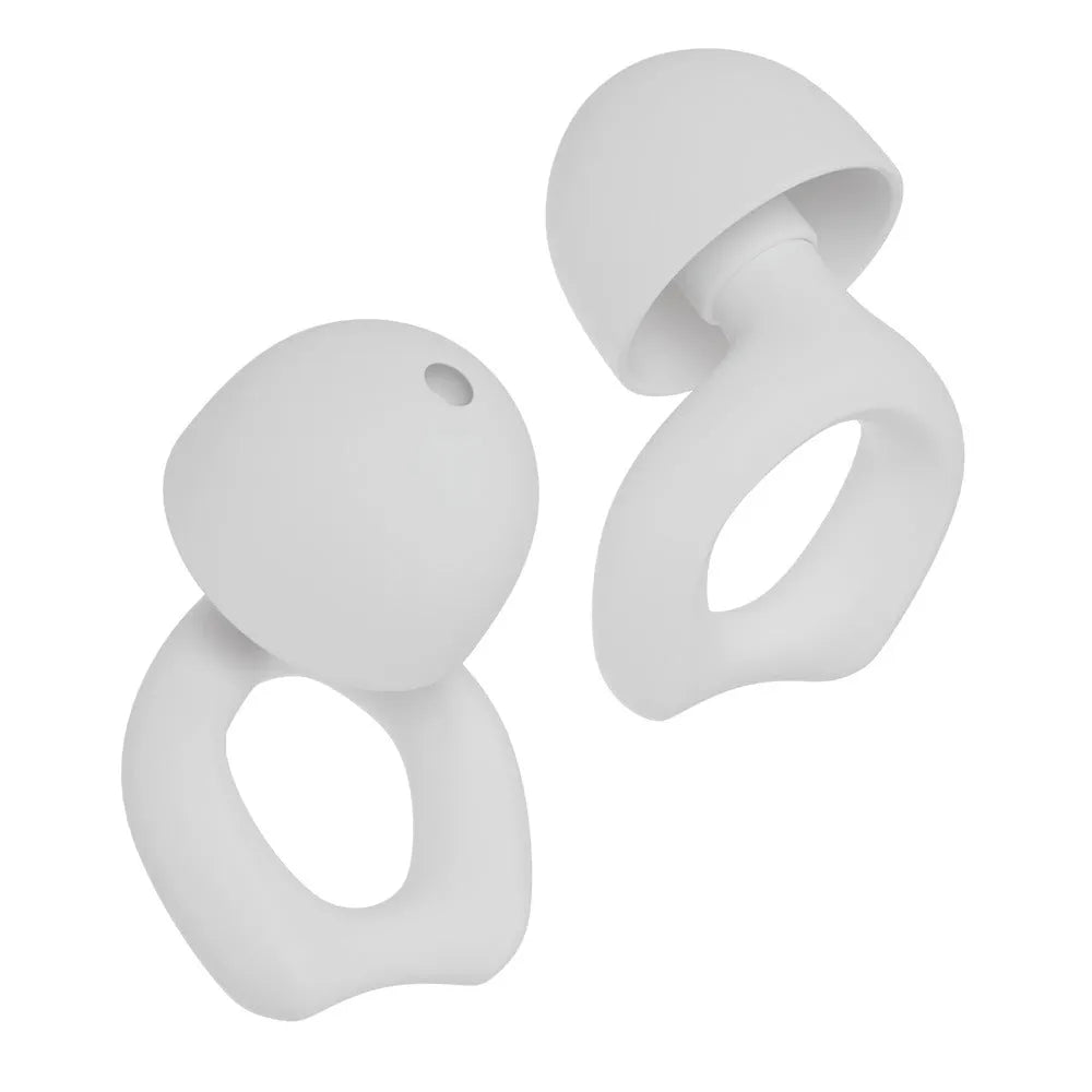 A pair of silicone soundproof earplugs in one of five colours: black, blue, green, purple, or white.