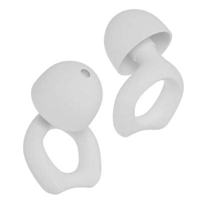 A pair of silicone soundproof earplugs in one of five colours: black, blue, green, purple, or white.