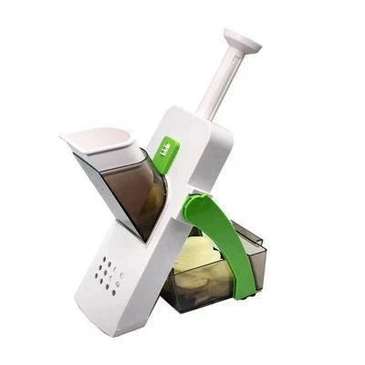 Multifunctional vegetable cutter with safety design and 30+ slicing options
