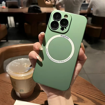 Magnetic matte phone case in Dark Night Purple colour showing ultra-thin 0.8mm profile and MagSafe compatibility