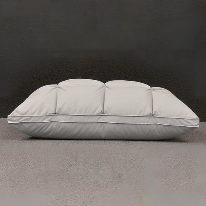 Rectangular white goose down pillow with pure cotton fabric in blue colour option showing 48×74cm dimensions