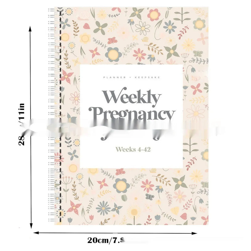 Pregnancy Diary Notebook Pregnancy Weekly, A5 size notepad with 165mm by 240mm pages and 100g internal paper for weekly pregnancy journaling and memory keeping