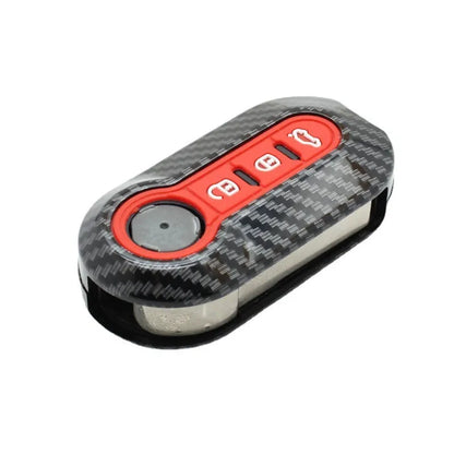 Fiat 500 Boyue FYT remote key case replacement shell in carbon fibre ABS plastic