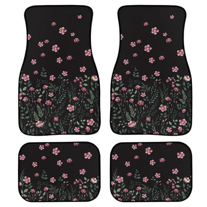Printed rubber car foot mat set with 20mm thickness and waterproof lining in black