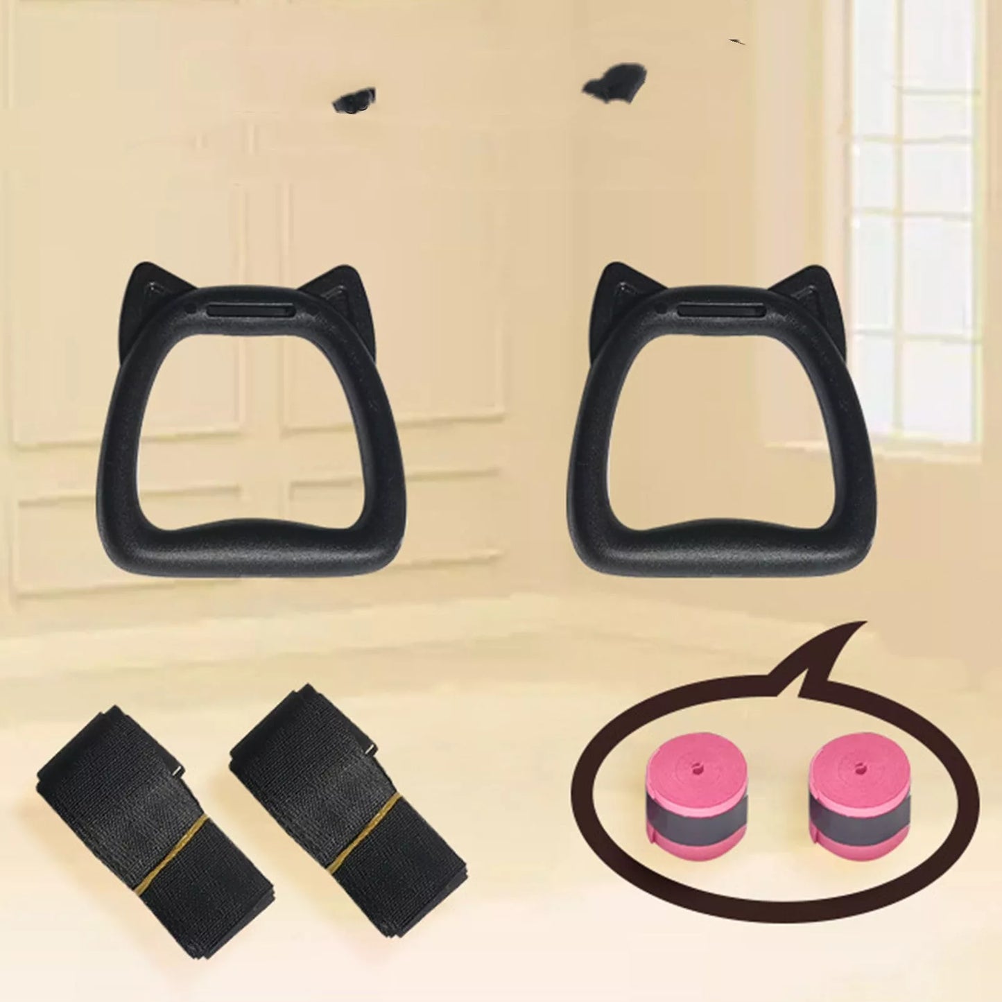 Children's adjustable training rings with black PP material and 1M or 2M rope options