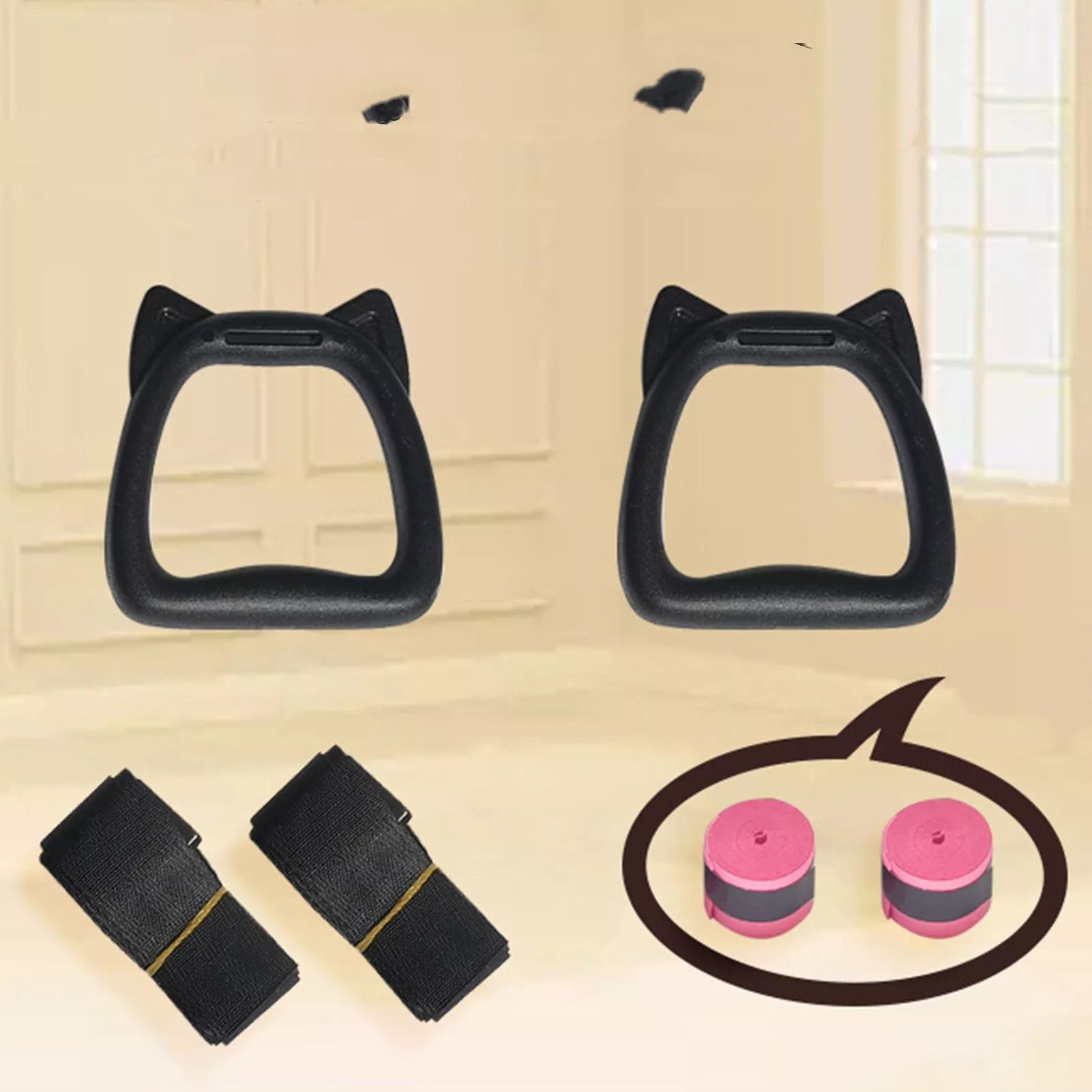 Children's adjustable training rings with black PP material and 1M or 2M rope options