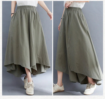 Women's stylish wide-leg cropped pants in various colors, perfect for any occasion.