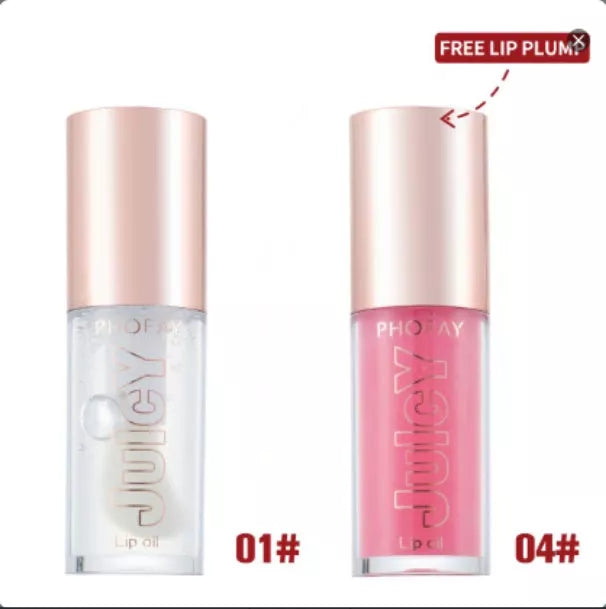 PHOFAY Juicy Lip Oil with doe-foot applicator for ultra-moisturizing lip care