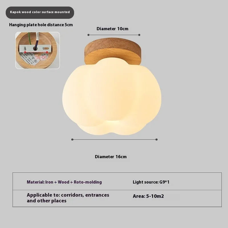 Surface mounted or concealed LED ceiling lamp with iron body and PVC shade for living room, entrance, or corridor