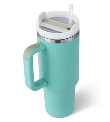 40oz stainless steel straw coffee mug with handle for travel, bisphenol A free, large capacity