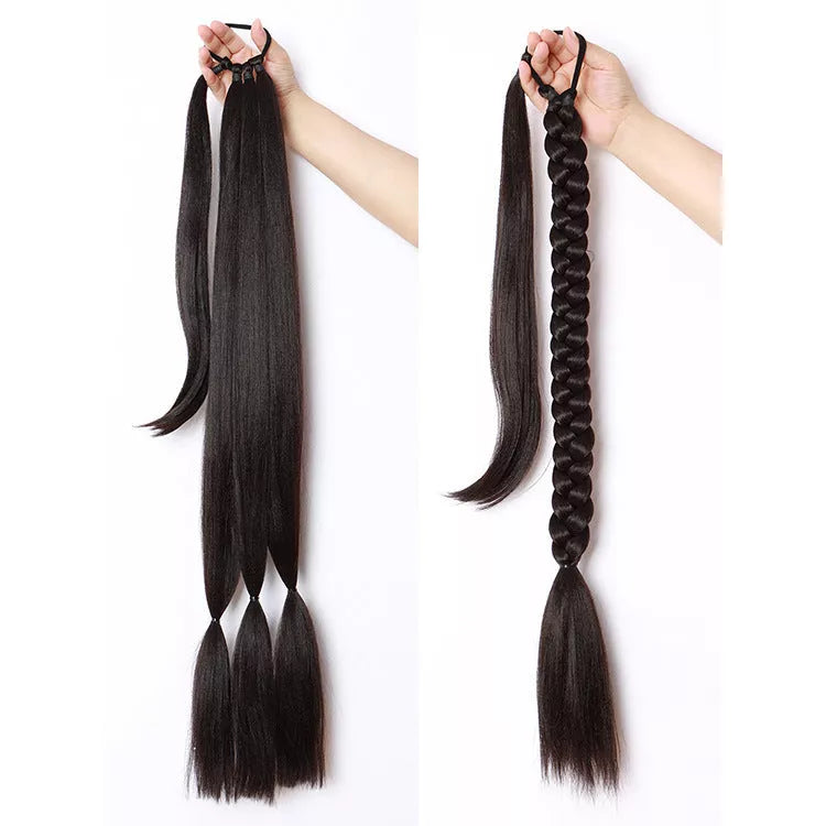 Winding hair extension wig ponytail for women in high-temperature fiber