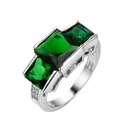 Copper ring with geometric design and electroplated finish in multiple colour options