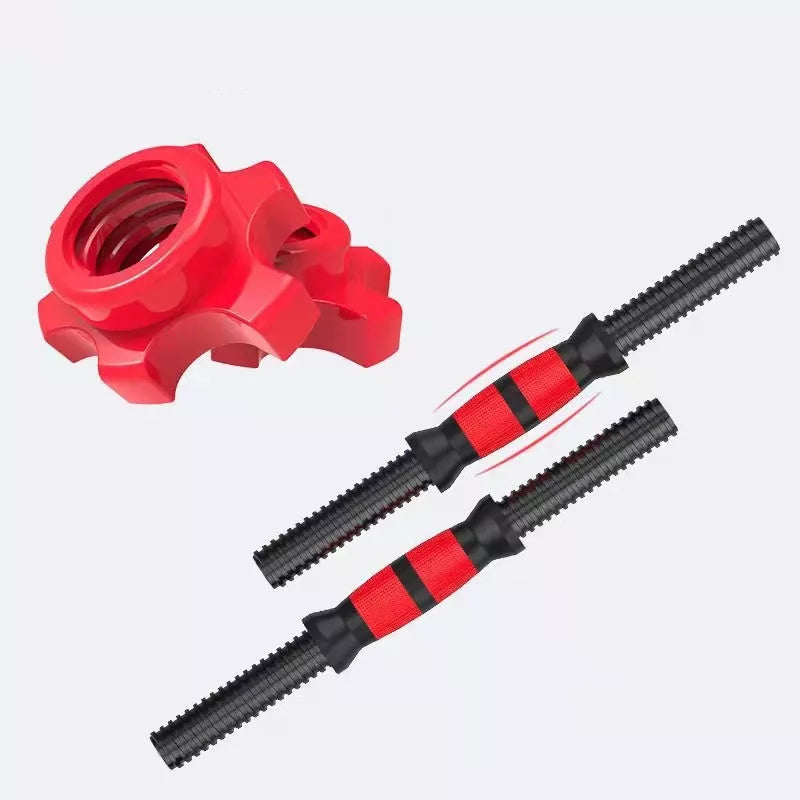 Adjustable dumbbell set with foam connecting rod for home fitness