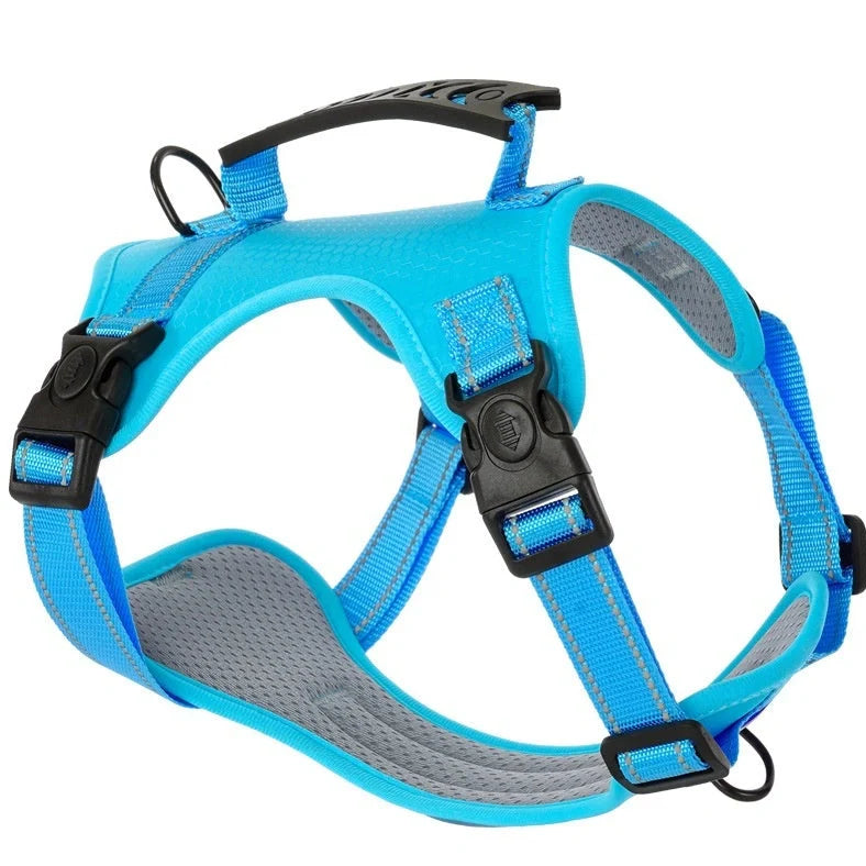 Dog chest harness traction rope in six colours with adjustable sizing for walking control