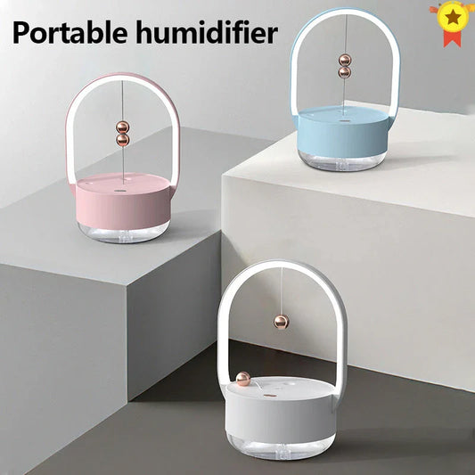 Compact Ultrasonic Humidifier with Mood Lighting - Portable Mist Dispersal and Ambient Glow for Home, Office, and Travel