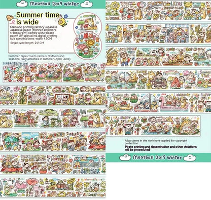 Haemorrhoid tape packaging stickers with cute cartoon characters on Japanese paper, 42 style options