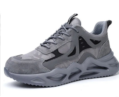Men's anti smashing protective shoes with plastic toe cap, EVA sole, lace-up front, sizes 37-46