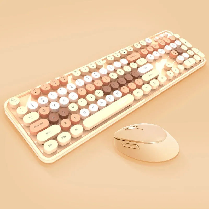Purple mixed colour wireless keyboard and mouse set with USB receiver for computers