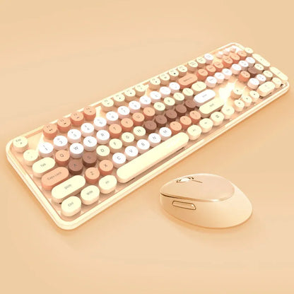 Purple mixed colour wireless keyboard and mouse set with USB receiver for computers