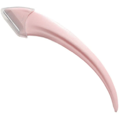 White or pink eyebrow trimming knife with curved comb for eyebrow shaping and hair removal