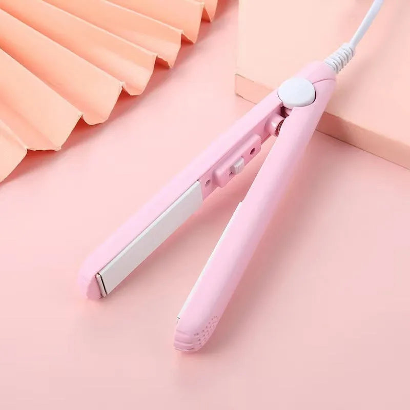 Mini hairdressing splint hair straightener for bangs and perms with storage box in multiple colour options