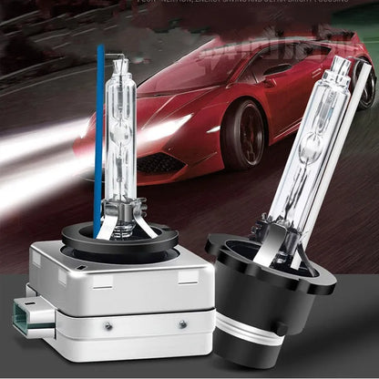 Xenon automotive headlight bulb with aluminium alloy shell and quartz tube for D1S and D1R fittings
