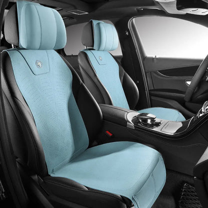 Tailored leather car seat cover with fur material and gradient hole ventilation pattern in multiple colour options