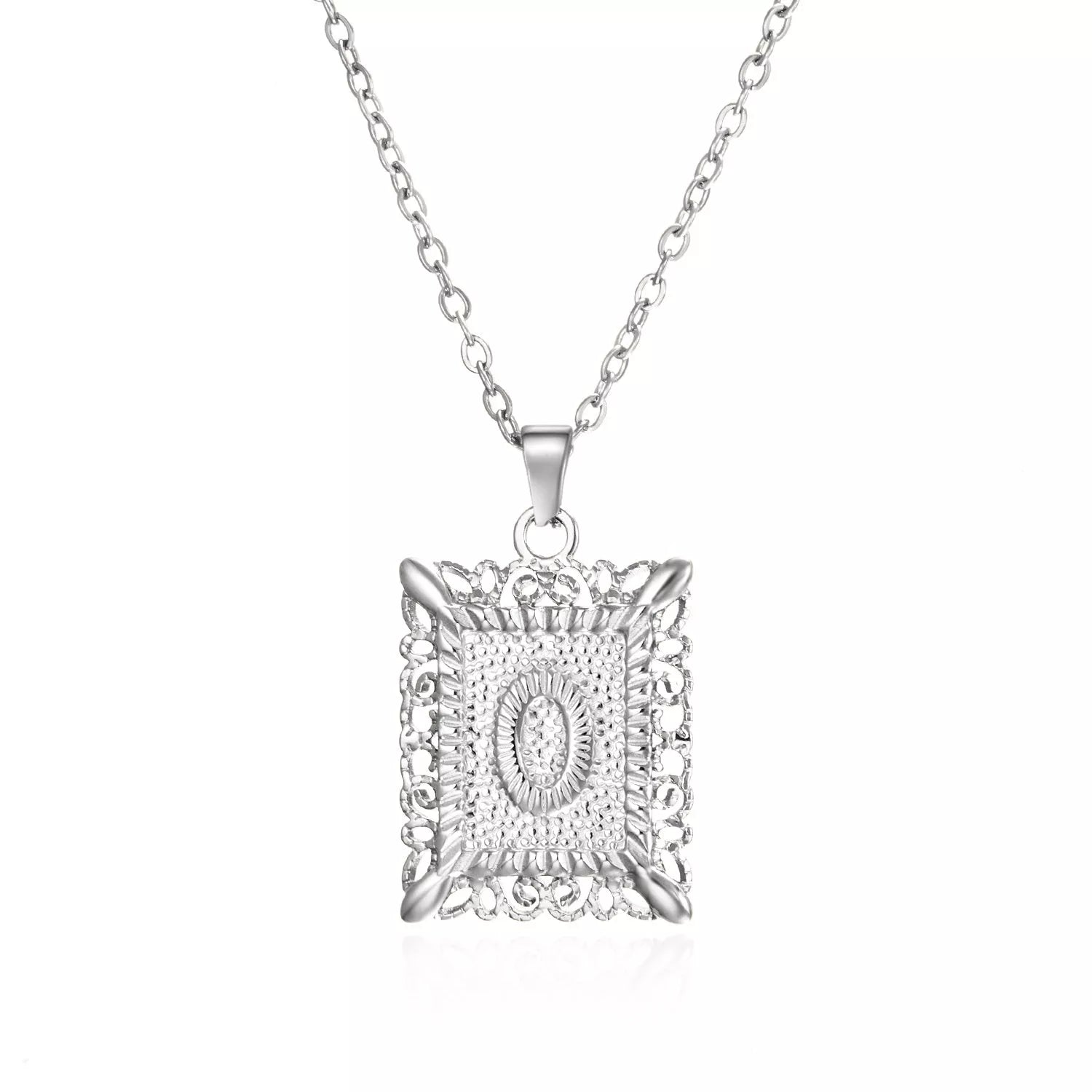 Personalized initial letter necklace in gold or steel, featuring any letter from A to Z